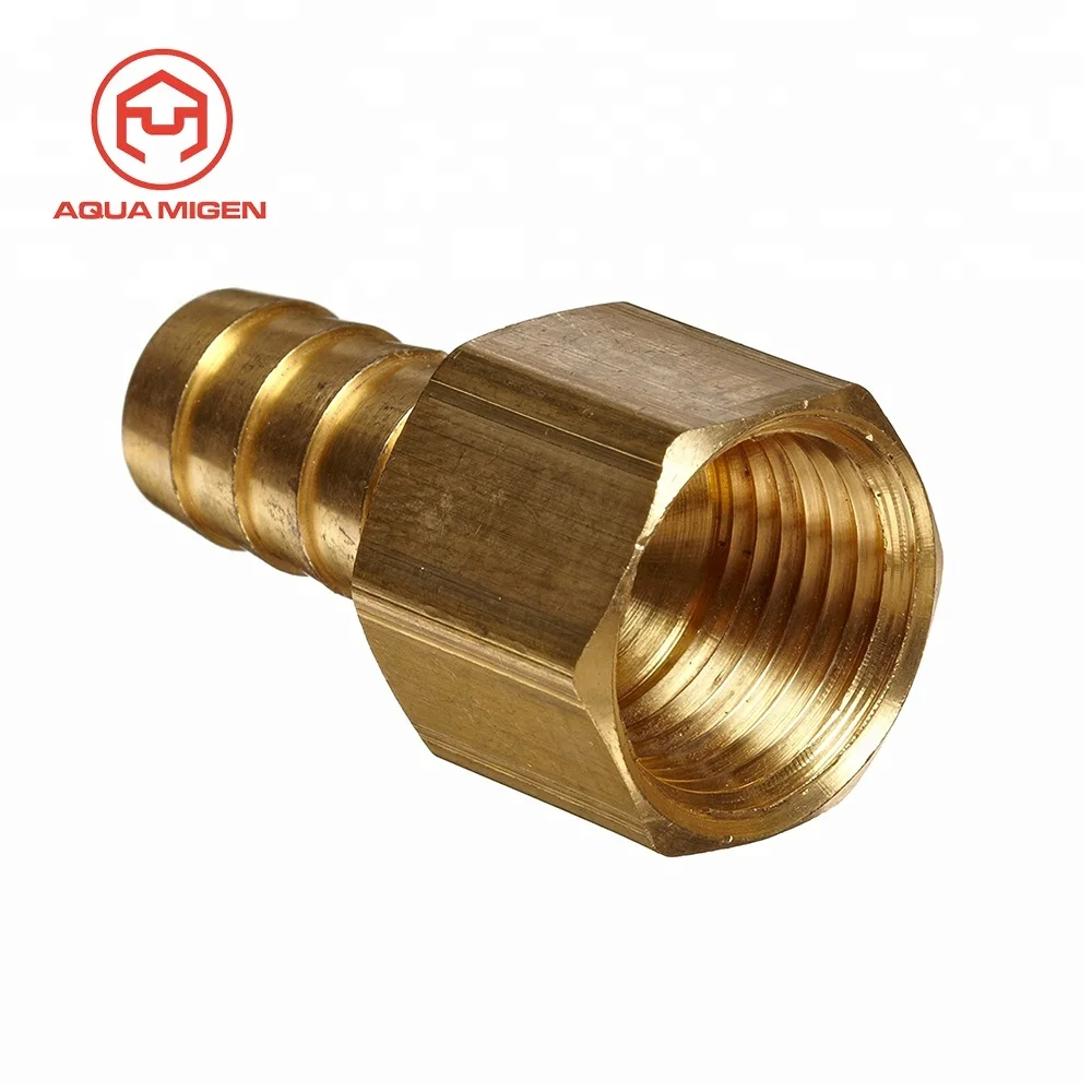 Brass Hose Fitting FF88 1/2" Barb x 1/2" Female NPT End Connector 