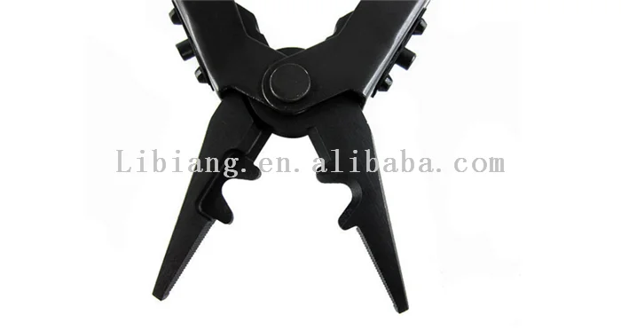 Wholesale black stainless steel  portable multifunction folding  plier with opener knife cutter  screwdriver