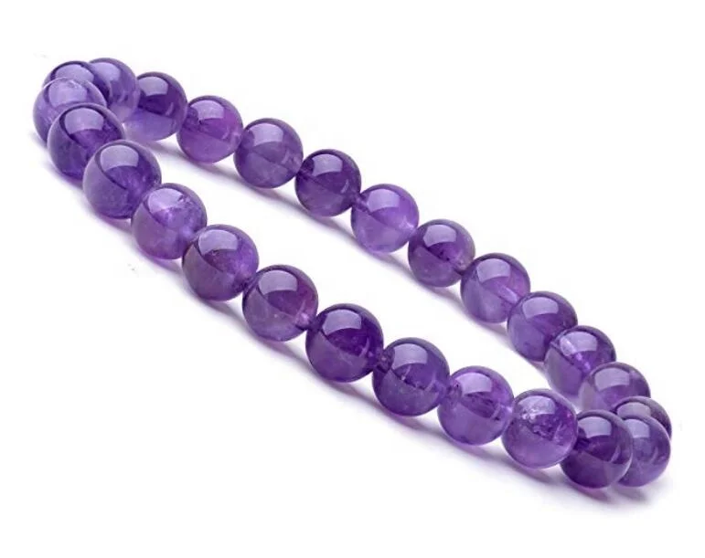 8mm Natural Amethyst Crystal Energy Stone Elastic Stretchable