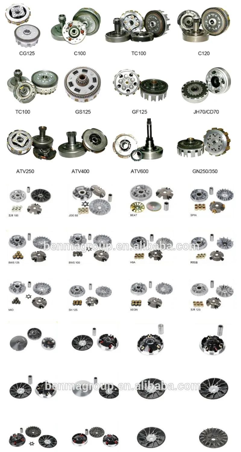 Gy6 50cc 80cc Scooter Driven Pulley Variator Kit Complete Rear Pulley