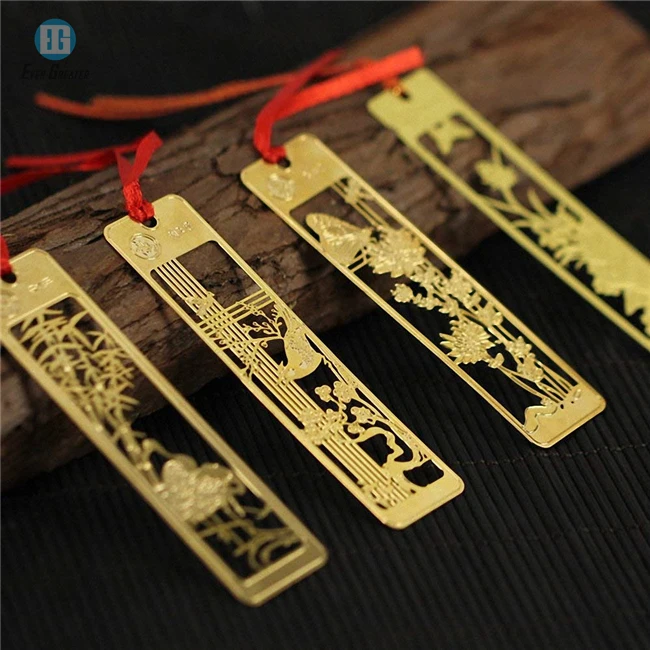 Custom Bookmark Personalized Engraved Stainless Round Gold Silver Metal Book Mark Steel Metal Bookmarks
