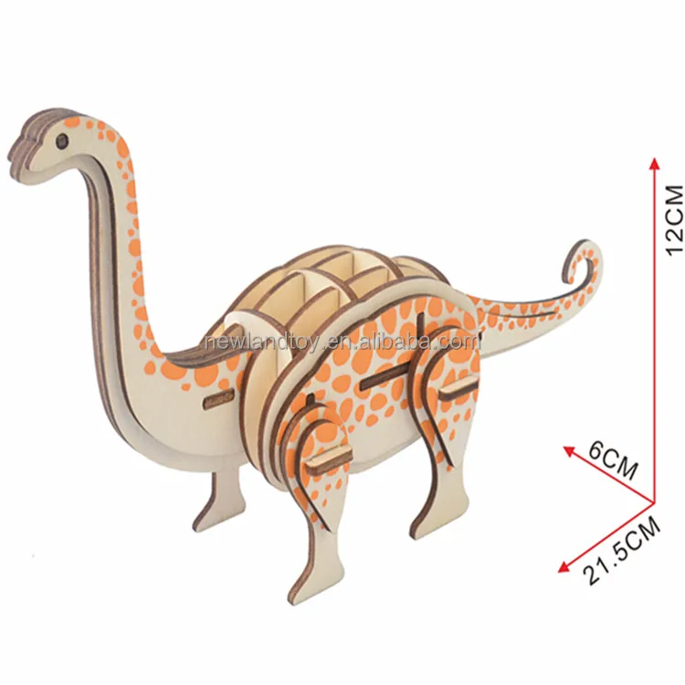 Quebra Cabeça De Madeira-Irregular 3D Animal Leão Dinossauro