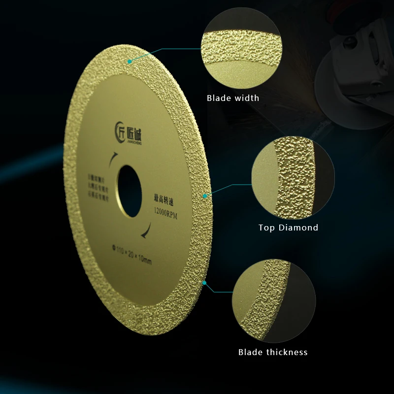 Пила с алмазным покрытием и вакуумной пайкой 4 дюйма угловая шлифовальная машина для стекла мрамора универсальная