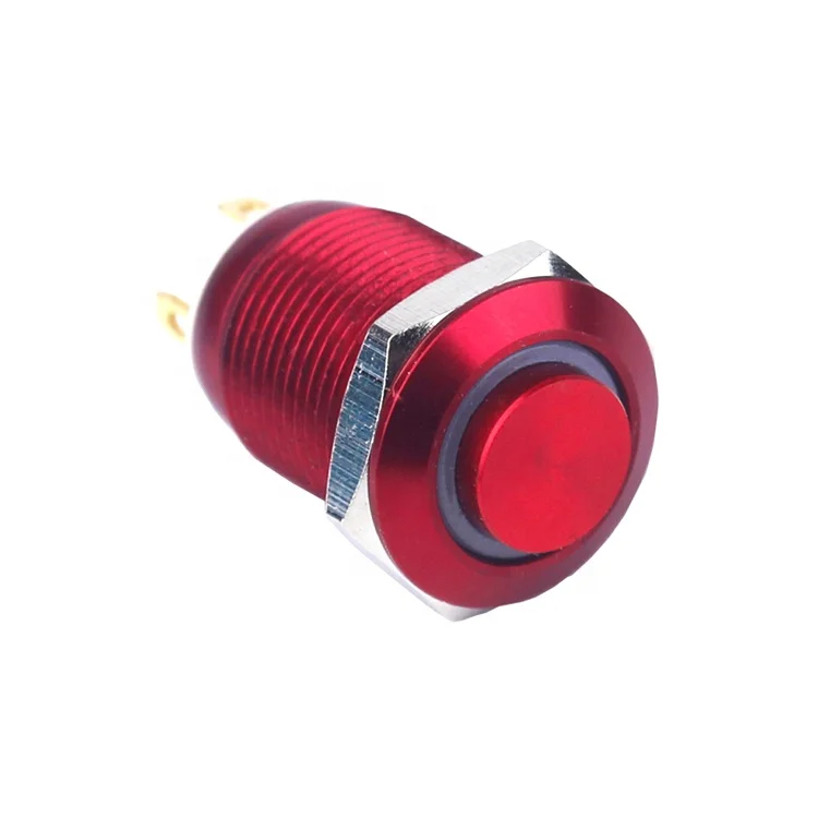 Bouton Poussoir Momentané 12x12mm Avec LED Orange - Neuf Sous Sachet - Pour Projets électroniques