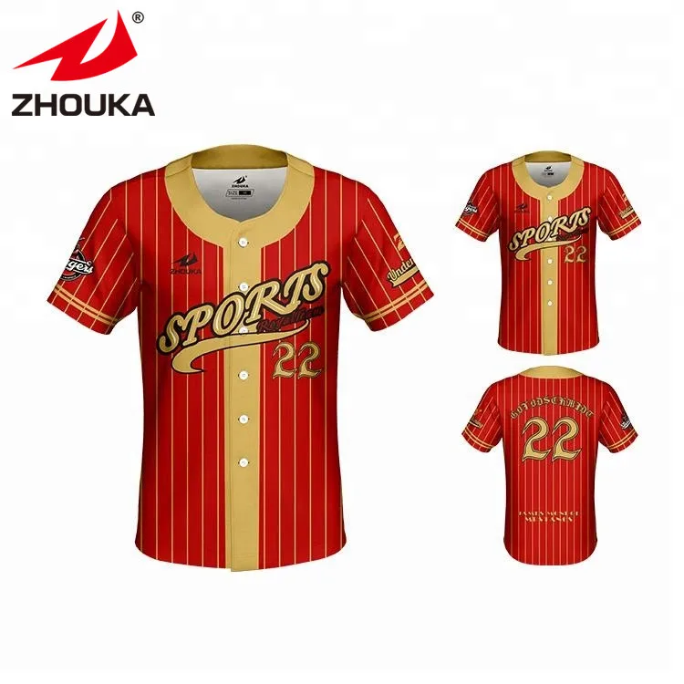 China Custom Men's Fashion Striped Baseball Jersey Manufacturers