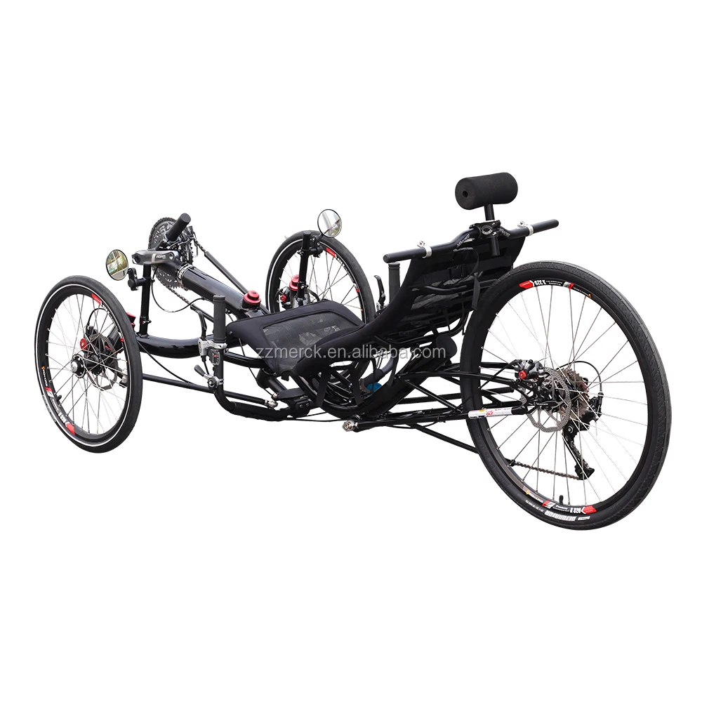 Free Door to Door Shipping 2018 New Style Aluminum Alloy Frame Fast Speed Outdoor Travel Adult Recumbent Tricycle