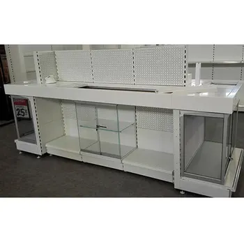 Standard Gondola Shelving With Glass Showcase On End With Locker With ...