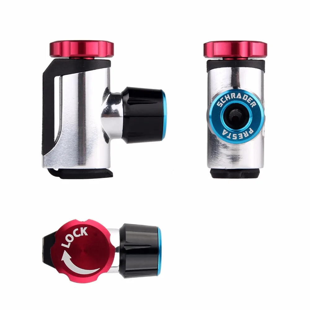 Co2 Pump for Bicycle Schrader Presta Adapter Bike Pump Inflator Aluminum Mini Hand Bicycle Pumps NO Co2 Cartridge