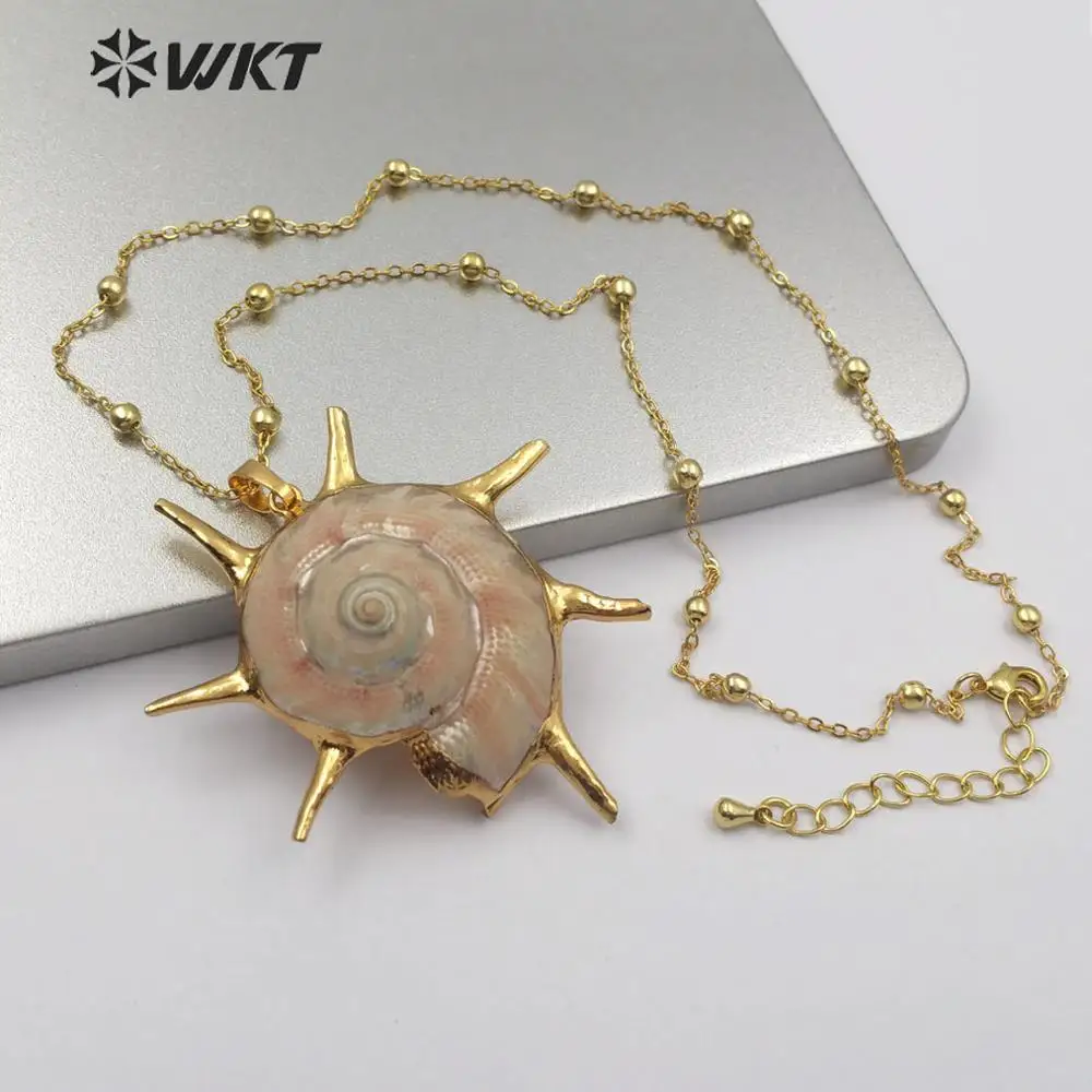 Wt-jn095 Natural Trumpet Shell Necklace 