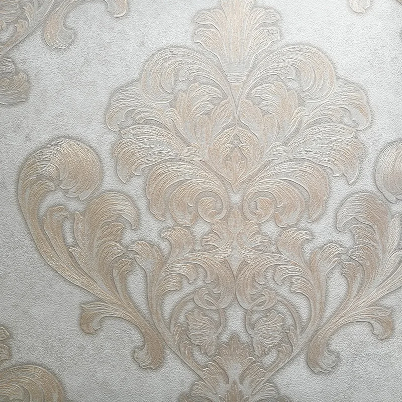 Damask Design Embossing PVC Wallpaper Living Room Wall Paper