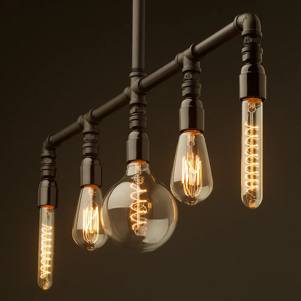 Vintage Edison Bulbs 60W Dimmable E27 G95 Round Globe Antique Light Amber Glass 220V