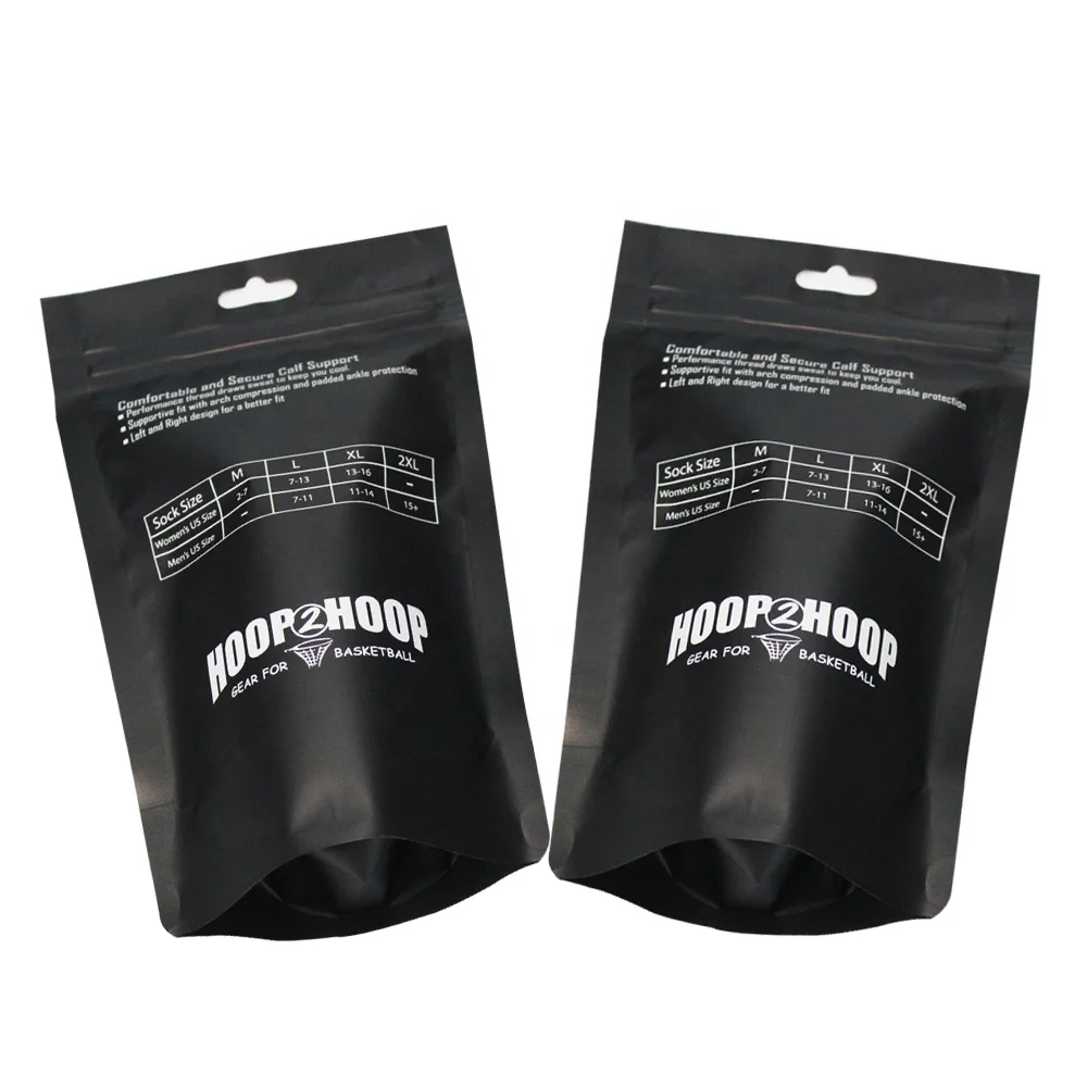 Customized Stand up Pouch Zipper Plastic Package Bag for Socks Packaging/Cloth Packaging/Underwear Packing
