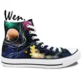 Wen Original Hand Painted Canvas Shoes Space Galaxy Tardis Doctor Who Man Woman s High Top