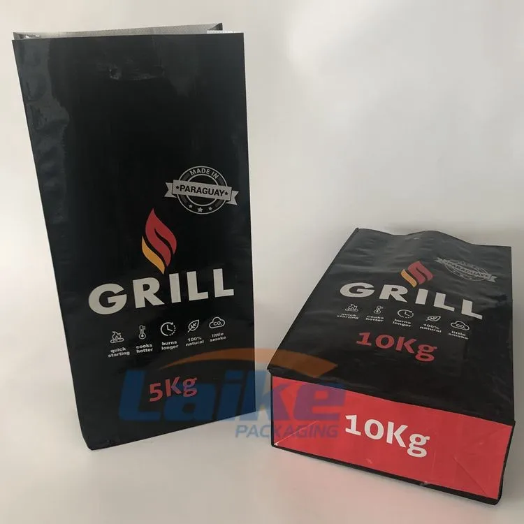 Custom Printed 4kg 5kg 7kg Bopp Laminated pp Woven Bbq Lump Charcoal Briquettes Packing Bag Polypropylene Woven Charcoal Bag