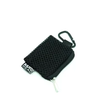 Custom label logo small mesh zipper pouch with snap hook