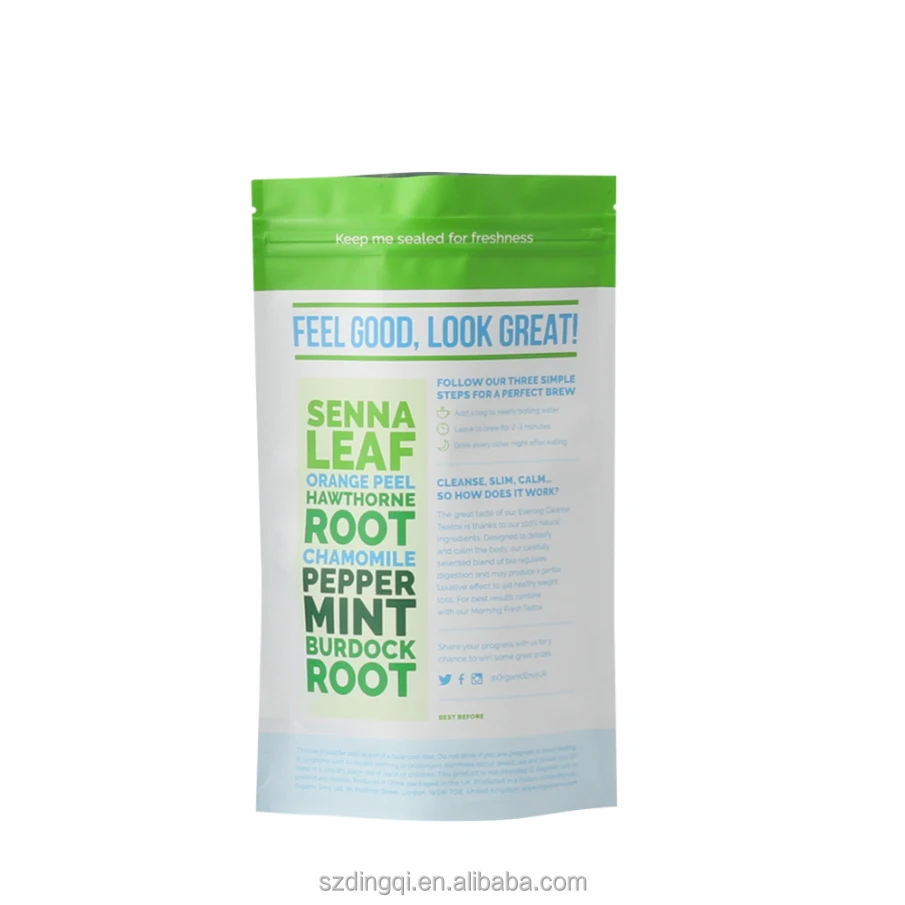 Food Grade Custom Printed Empty Tea Bag Suppliers in Sri Lanka With Zipper