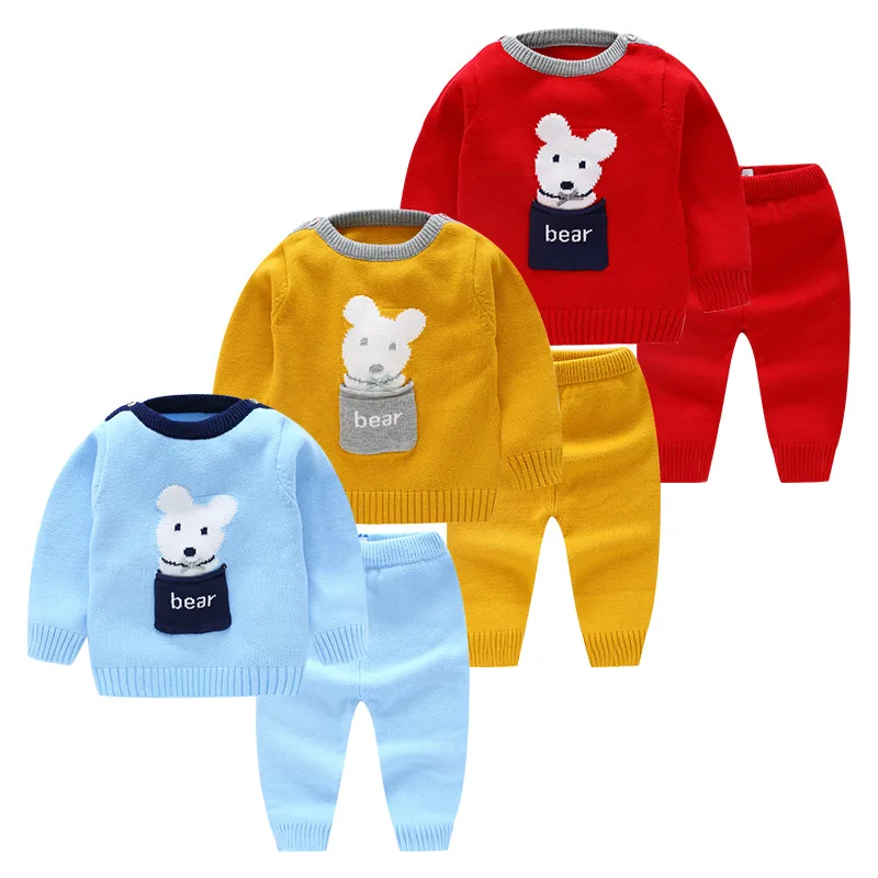 China Factory Product Sweater Designs for Baby Girls Knitted Cardigan Sweater Baby Sweater Set