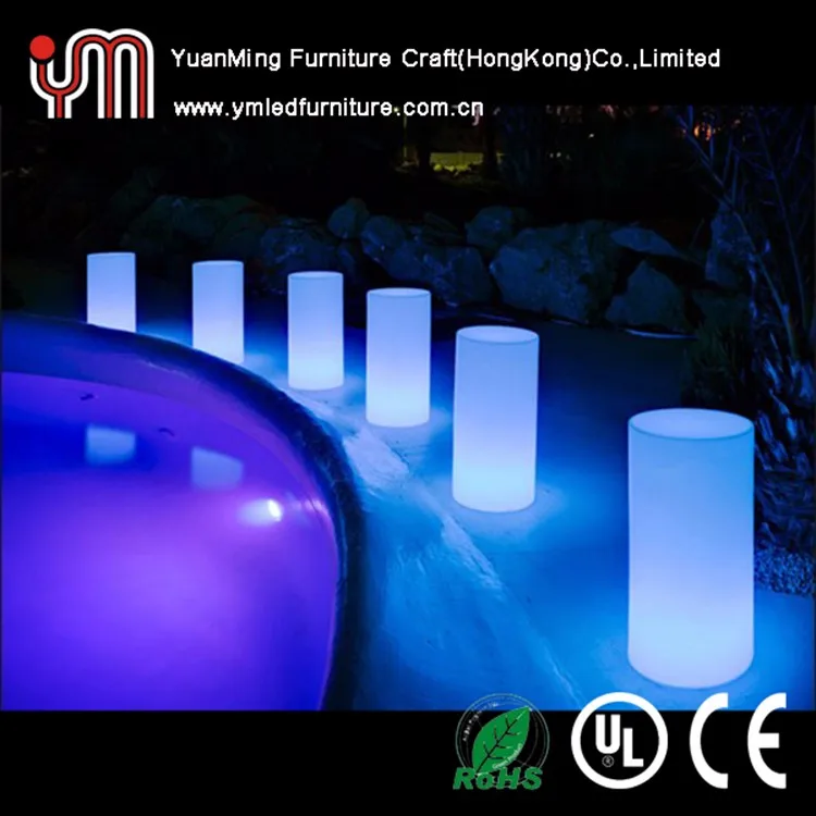 Беспроводные цилиндрические колонны с подсветкой для улицы