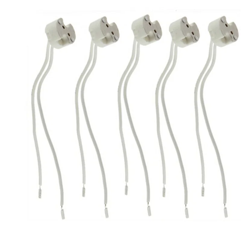 15 Douilles En Céramique MR16 GU5.3 – Pour Ampoules LED/halogène 12V-24V – Résistantes à La Chaleur (150°C), Avec Fil 15cm