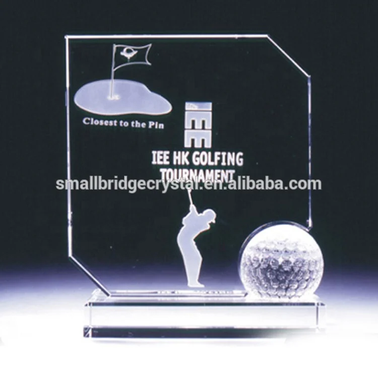 k9 Crystal Glass Golf Crystal Trophy Blank Crystal Cubes for Engraving Business Sports Gifts