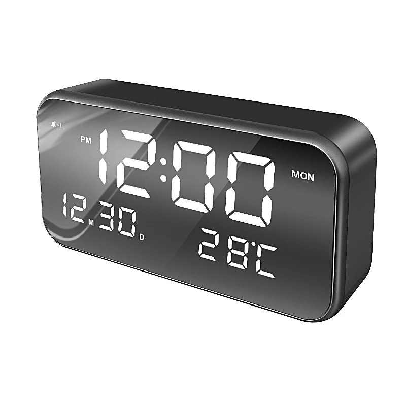LED Wecker Digitaluhr Alarmwecker Kalender Schlummerfunktion AlarmAAA Batterie 