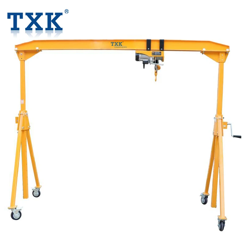 TXK Mini Adjustable Manual Mobile Gantry Crane 1 Ton