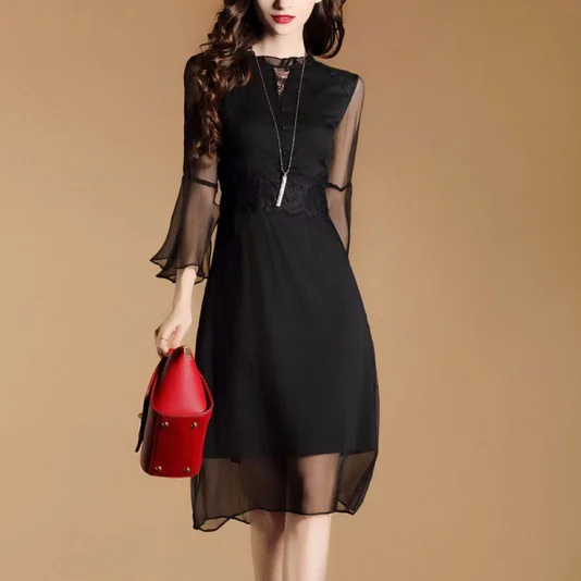 女性服エレガントな女性の夏ドレスファッションモデルシフォン黒ドレス Buy 女性の夏のドレス 最新のシフォンドレス ファッションモデルドレス Product On Alibaba Com