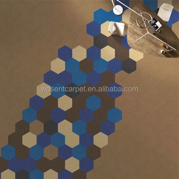 Modern Stripe Design Hexagon Carpet Tile for Floor Office Carpet