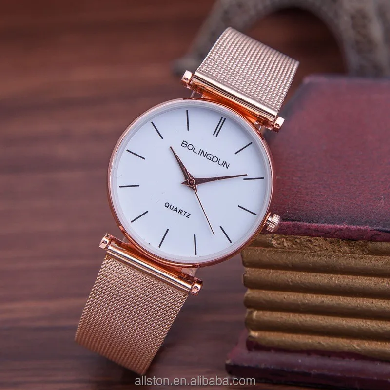 The New Network with a Woman Watch Gold Silver Rose Gold Simple Scale Personalized Dial Watch
