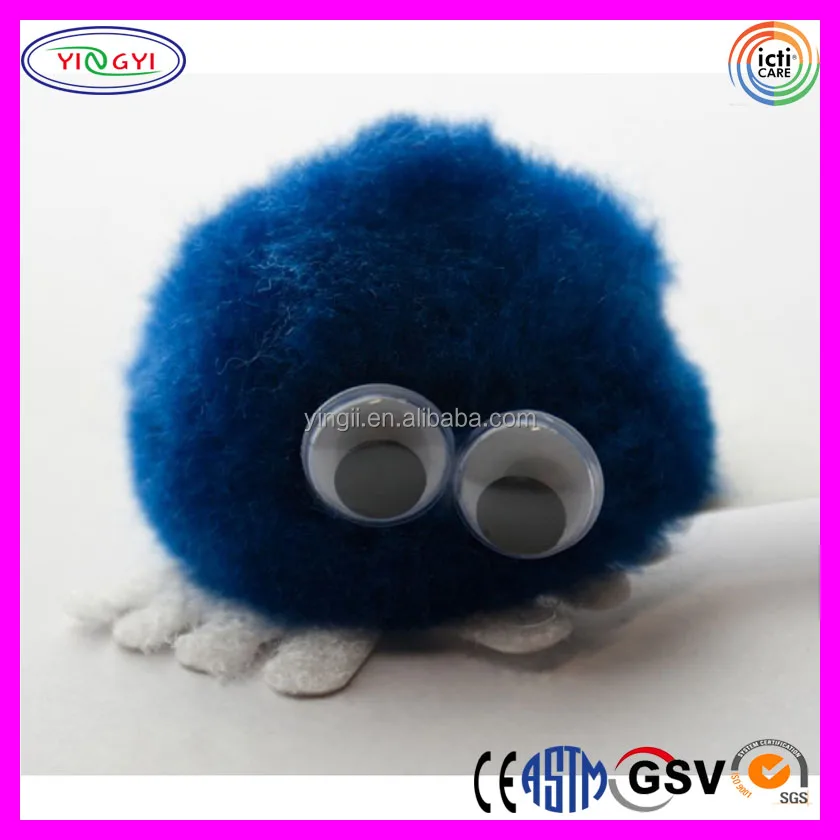 D569 Soft Pompom Logo Bug Wholesale ODM OEM Factory Directly Custom CPC Standard Toys Stick Cheap Colorful Plush Pompom