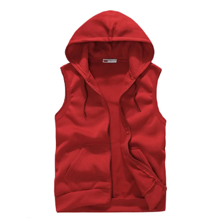 red sleeveless hoodie boys