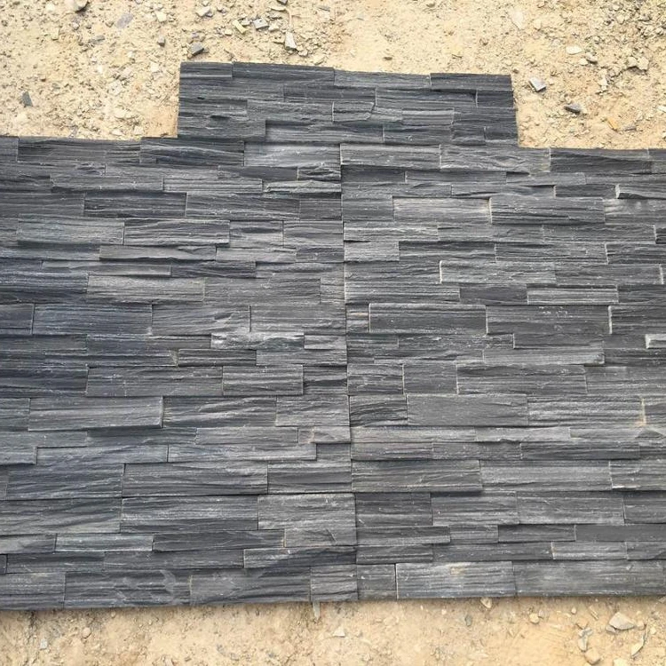 Carbon Black Slate Stone Wall Cladding at Rs 80/sq ft