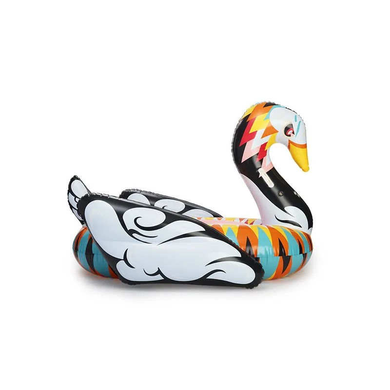 Giant Inflatable Colorful Swan Pool Float Swimming Ring Toys
