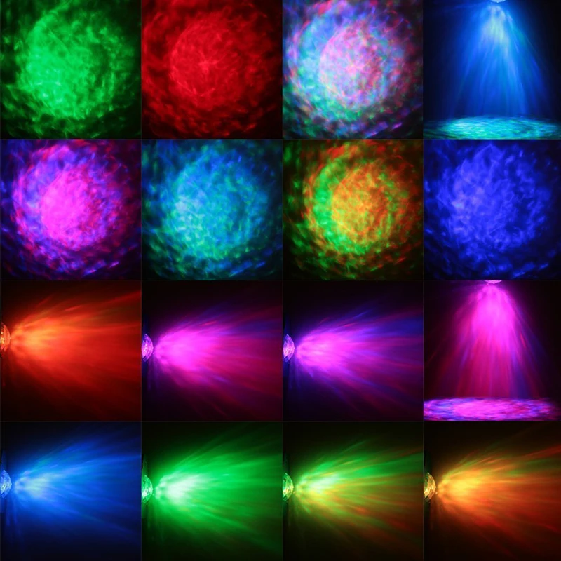 7 Color Remote RGB LED Water Wave Effect Stage Light Lighting