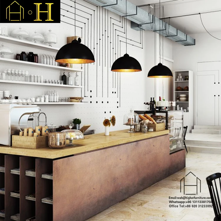 Modern Cafe Shop Fixtures Display Interior Design Milk Tea Shop