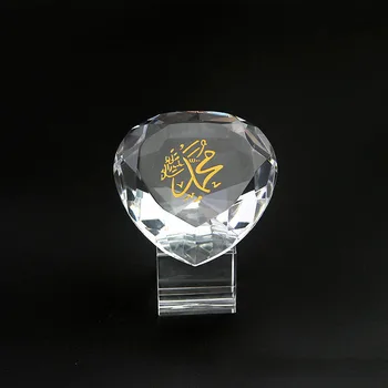 Custom Made Crystal Engraving Heart Shape Diamond for Wedding Favors