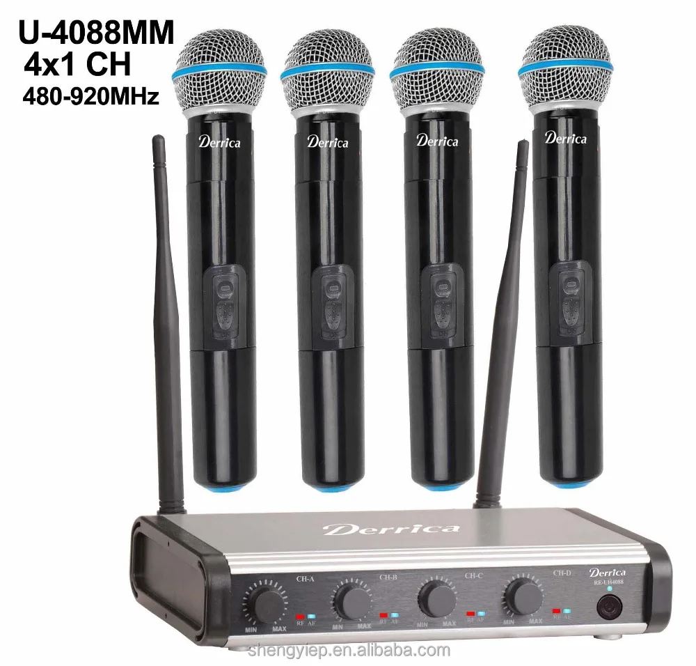 4 channels uhf wireless microphone u-4088