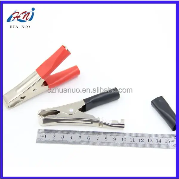 Оптовая продажа, позолоченный стальной крокодиловый зажим, универсальный стальной зажим для аккумулятора, зажим типа крокодил