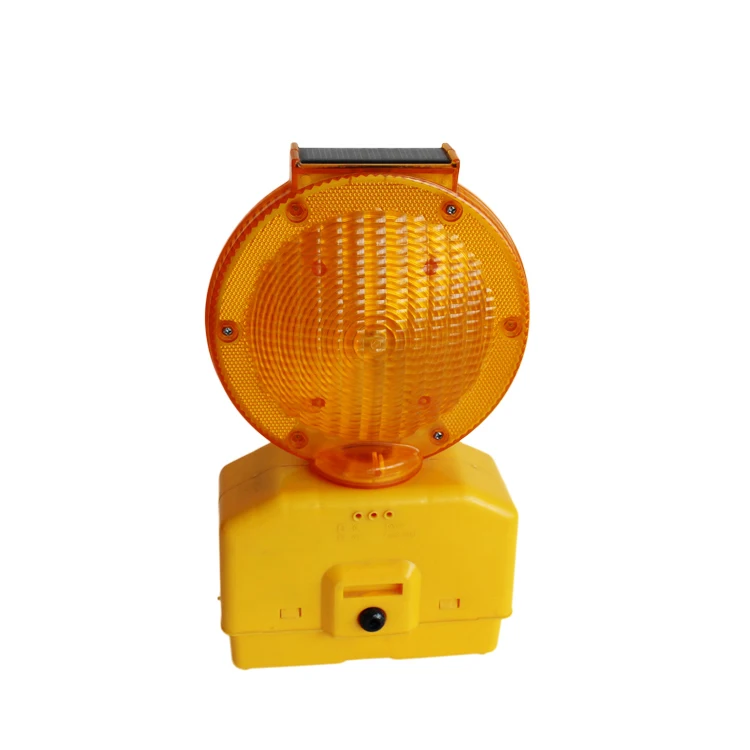 Круглые светодиодные строительные предупреждающие огни на солнечных батареях оранжевого и янтарного цвета