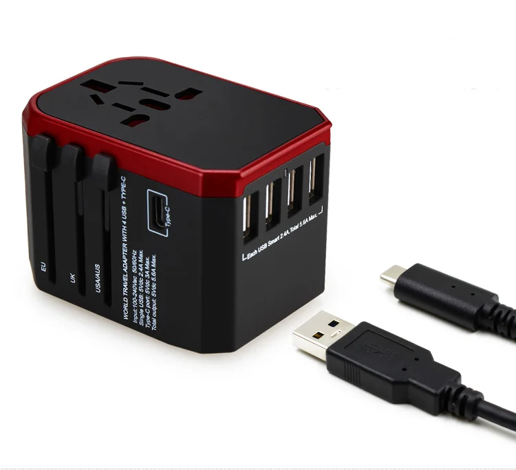 Универсальный дорожный адаптер USB зарядное устройство адаптер питания переменного тока вилка стандарта Великобритании ЕС Австралии США