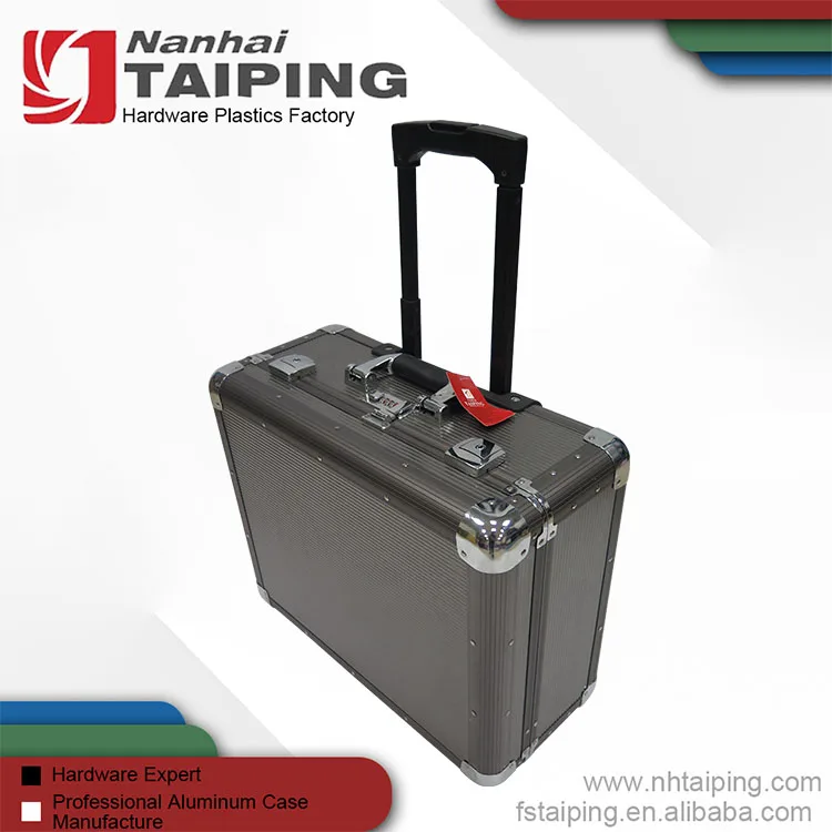 Aluminium Pilot Trolley Case Suitcase Tool Case With Wheels