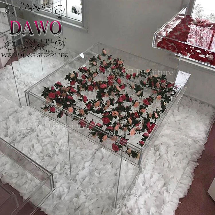 Hot Selling Fully Transparent Acrylic Cake Table for Newlyweds for Events