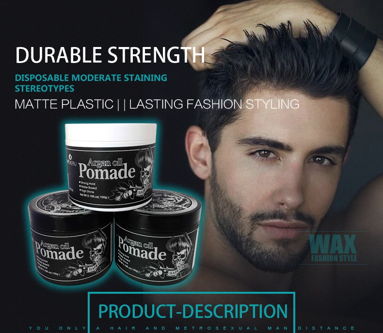 Professional Hair Styling Wax Pomade Silver Grey Hairstyle Shaping