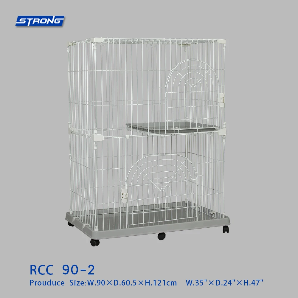 Durable Square Folding Welded Steel Cat Cage Cat Villa 2 Layers Cat Cage  RCC90-2| Alibaba.com