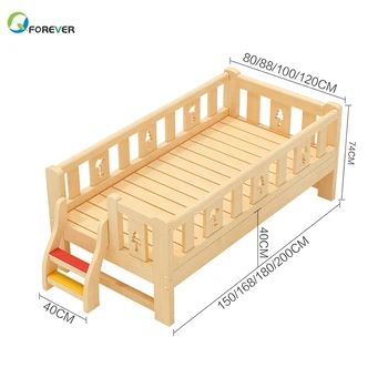 Modern High Quality Solid Pine Wooden Creative Children Bedroom Furniture Sets Kids Single Bed