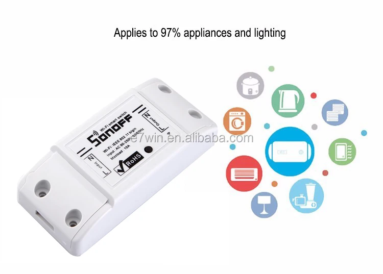 Беспроводной переключатель Sonoff с поддержкой Wi-Fi и таймером 10 А/2200