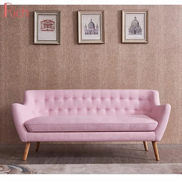 リビングルーム用2人掛けピンクソファモダンソファデザイン