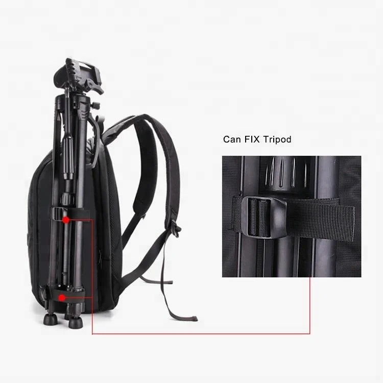 
Водонепроницаемый ударопрочный рюкзак для камеры с держателем для штатива и Набор для очистки для DSLR, беззеркальной камеры, вспышки, объектива 