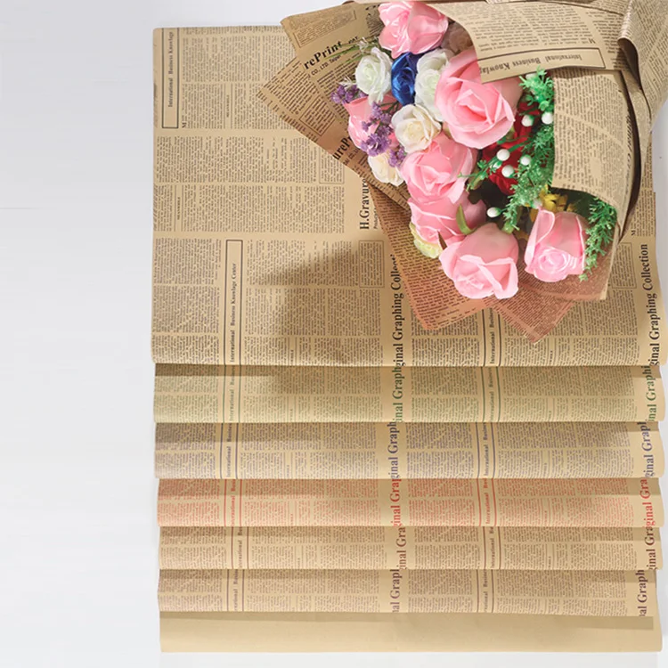 卸売素敵な英語新聞デザインプリント花包装クラフト紙 Buy 花の包装紙 花束の包装紙 英語の新聞の印刷された包装紙 Product On Alibaba Com