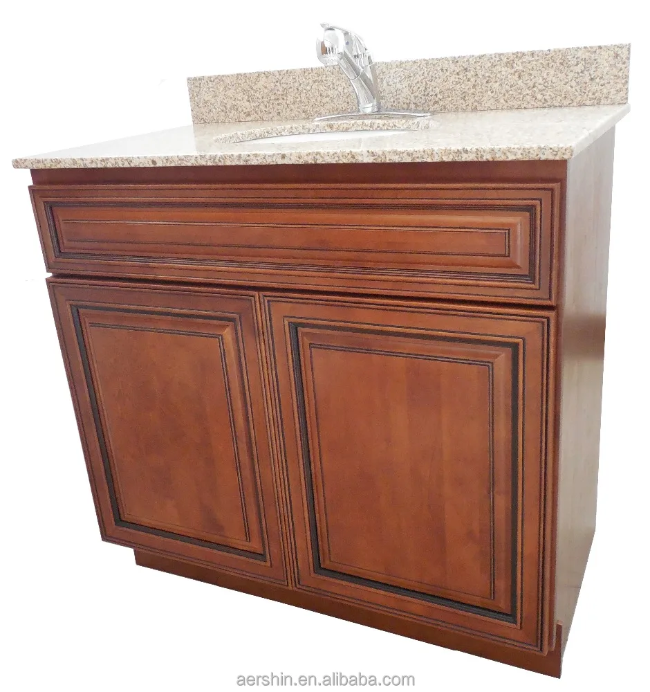 RTA Factory Direct Mocha Painted Raised Panel Style Solid Wood Kitchen Cabinet